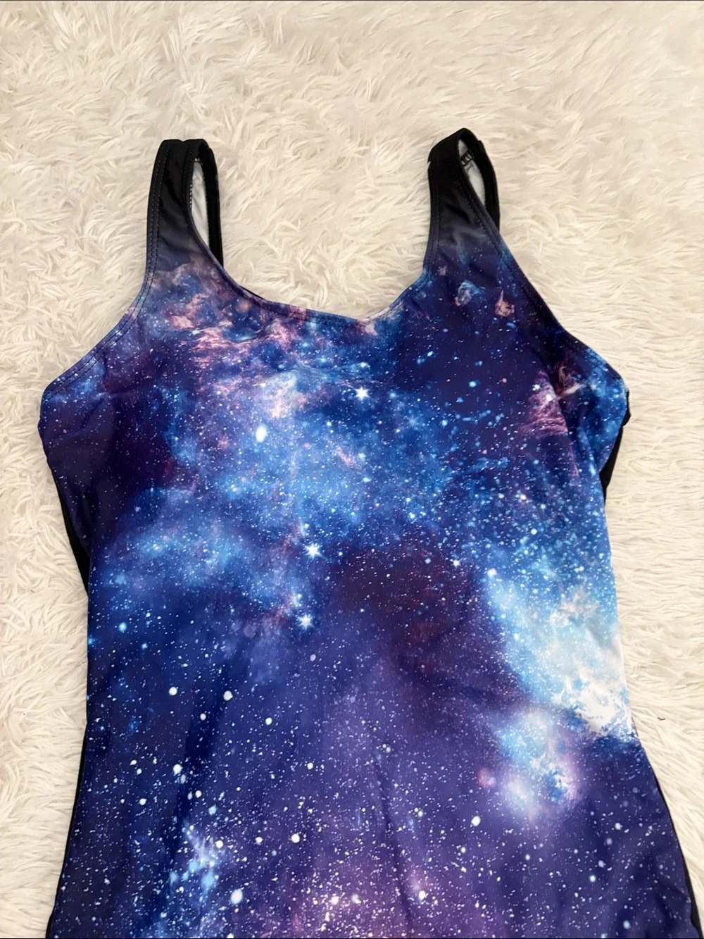NEW Galaxy Print Criss Cross Back One Piece Swimsuit From Amazon Size M